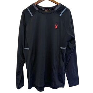 Men’s Black and Grey Medium Spyder Athletic Long Sleeve Workout Gym Shirt